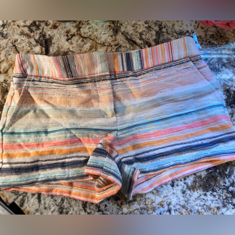 Trina Turk Multicolor Striped Cotton Blend Bermuda Shorts size 6